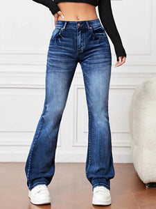 2023 Fall Trousers High Waist Boot Cut Jeans For Women Fashion Stretch Denim Pants Casual Female Clothing S-2XL Drop Shipping