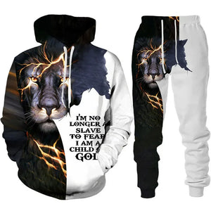 Tracksuit Men Animal 3D Tiger Printed Hoodie + Pants Suit 2 Pcs Sportwear Mens Tracksuit Set Men's Clothing designer clothes men