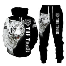Tracksuit Men Animal 3D Tiger Printed Hoodie + Pants Suit 2 Pcs Sportwear Mens Tracksuit Set Men's Clothing designer clothes men