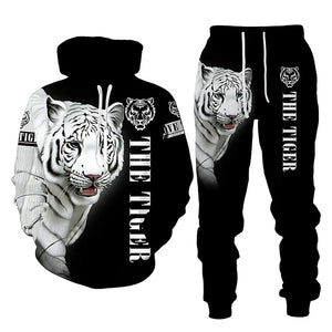 Tracksuit Men Animal 3D Tiger Printed Hoodie + Pants Suit 2 Pcs Sportwear Mens Tracksuit Set Men's Clothing designer clothes men