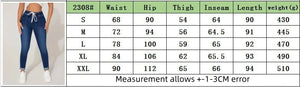 2023 Fall New Women Elastic Waist Ankle-Length Jeans High Waist Stretch Fashion Drawstring Skinny Denim Pencil Pants S-2XL