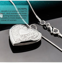 DOTEFFIL 925 Sterling Silver Heart Photo Frame Flower Necklace