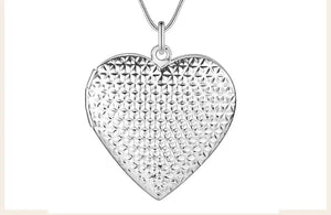 DOTEFFIL 925 Sterling Silver Heart Photo Frame Snake Chain Necklace