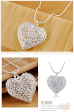 DOTEFFIL 925 Sterling Silver Carved Heart Pendant Snake Chain Necklace