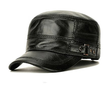 Men's Military Hats Quality Cowhide Genuine Leather Hat Men Autumn Winter New Thermal Adjustable Size Brands Baseball Caps