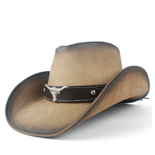 100% Leather Men Western Cowboy Hat For Gentleman Dad Jazz Sombrero Hombre Caps Size 58-59CM 36 Stlye