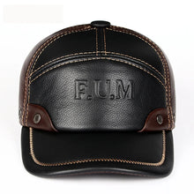 Genuine leather baseball cap in men brand new warm real cow leather caps hats