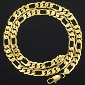 6MM Punk Men's Necklace Gold Color Figaro Link Chain for Men Women Jewelry Wholesale Dropshipping 18-32" GN18