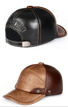 Genuine leather baseball cap in men brand new warm real cow leather caps hats