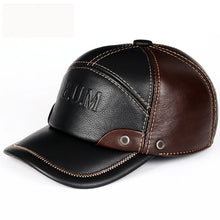 Genuine leather baseball cap in men brand new warm real cow leather caps hats