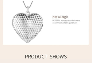 DOTEFFIL 925 Sterling Silver Heart Photo Frame Snake Chain Necklace