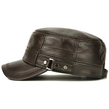 Men's Military Hats Quality Cowhide Genuine Leather Hat Men Autumn Winter New Thermal Adjustable Size Brands Baseball Caps