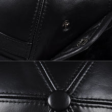 Winter Men's  Hat Thicken Leather Cowhide Baseball Caps With Ears Warm Snapback Dad's Hats Sombrero De Cuero Del Hombre