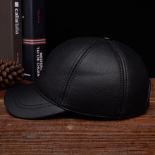 2025 Men's genuine leather baseball cap hat brand new style spring brand new style winter Russian warm one fur caps hats