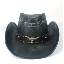 100% Leather Men Western Cowboy Hat For Gentleman Dad Jazz Sombrero Hombre Caps Size 58-59CM 36 Stlye