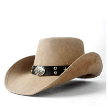 100% Leather Men Western Cowboy Hat For Gentleman Dad Jazz Sombrero Hombre Caps Size 58-59CM 36 Stlye