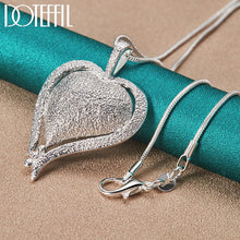 DOTEFFIL 925 Sterling Silver Heart Pendant Necklace 16-30 inch Snake Chain For Woman Wedding Engagement Party Charm Jewelry