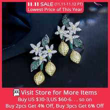 CWWZircons Unique Design Art Cluster Leaf Long Dangling Earrings for Women