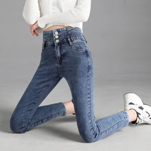 High-quality New Vintage High-waist Stretch Skinny Jeans, Women's Fashion Stretch Button Pencil Pants, Mom Casual Jeans Pants