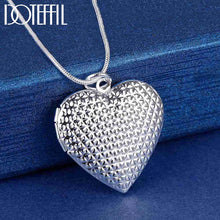 DOTEFFIL 925 Sterling Silver Heart Photo Frame Snake Chain Necklace