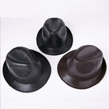 Quality Genuine Leather Hat For Men's Fashion Sheepskin Fedoras Autumn Winter Trend Elegant Jazz Cap New Sombreros Brown