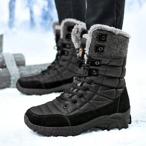 Men Winter Snow Boots Super Warm Men Hiking Boots High Quality Waterproof Leather High Top Big Size Men's Boots Outdoor Sneakers