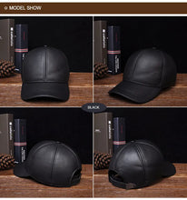 2025 Men's genuine leather baseball cap hat brand new style spring brand new style winter Russian warm one fur caps hats