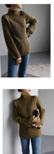 Women Autumn And Winter Half High Collar Knitted Sweaters Elastic Soild Color Pullover Button Full Sleeve Tops