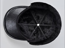 Winter Men's  Hat Thicken Leather Cowhide Baseball Caps With Ears Warm Snapback Dad's Hats Sombrero De Cuero Del Hombre