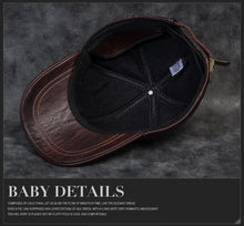 2025 Male Genuine Leather Cowhide 56-60CM Black/Brown Baseball Caps Eagle Print For Man Casual Street Gf Gorras Dad Hat