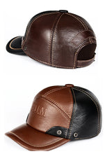 Genuine leather baseball cap in men brand new warm real cow leather caps hats