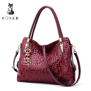 FOXER Large Capacity Genuine Leather Women  Commute Tote