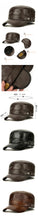 Men's Military Hats Quality Cowhide Genuine Leather Hat Men Autumn Winter New Thermal Adjustable Size Brands Baseball Caps