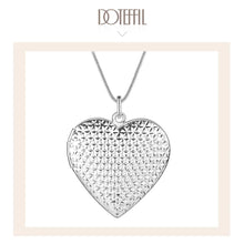 DOTEFFIL 925 Sterling Silver Heart Photo Frame Snake Chain Necklace