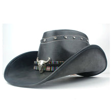 100% Leather Men Western Cowboy Hat For Gentleman Dad Jazz Sombrero Hombre Caps Size 58-59CM 36 Stlye