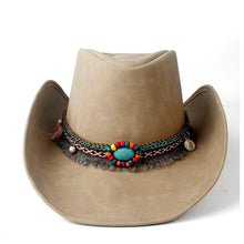 100% Leather Men Western Cowboy Hat For Gentleman Dad Jazz Sombrero Hombre Caps Size 58-59CM 36 Stlye