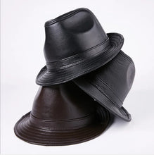 Quality Genuine Leather Hat For Men's Fashion Sheepskin Fedoras Autumn Winter Trend Elegant Jazz Cap New Sombreros Brown