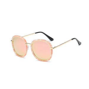 2020 High Quality Square Polarized Sunglasses Women Brand Designer UV400 Sun Glasses Gold Frame sunglass Mirror Pink With Box