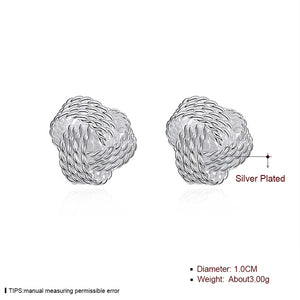 DOTEFFIL 100% Real 925 Sterling Silver Elegant Soft Winding Stud Earrings for Women