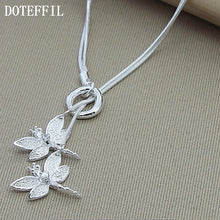 DOTEFFIL 925 Sterling Silver Two Dragonfly Pendant Necklace
