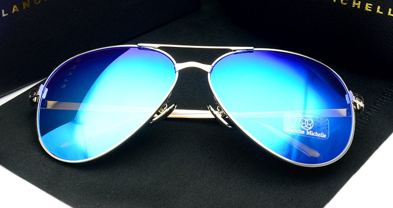 High Quality Pilot Women Sunglasses Polarized UV400  Mirror with box