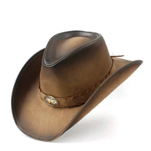 100% Leather Men Western Cowboy Hat For Gentleman Dad Jazz Sombrero Hombre Caps Size 58-59CM 36 Stlye