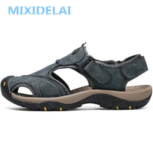 MIXIDELAI Summer Men's Outdoor Casual Sandals Genuine Leather Non-slip Big Size 38-46