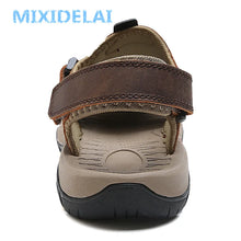 MIXIDELAI Summer Men's Outdoor Casual Sandals Genuine Leather Non-slip Big Size 38-46