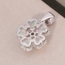 CiNily White Fire Opal Pink Stone Necklace Flower Silver Plated Chain Zircon Pendant Charm Summer Jewelry Female Gifts for Women