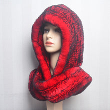Winter Hats for Woman Fall Cap Warm Natural Fur Hat with Neck Scarves Bonnets Women Knitted Real Rex Rabbit Fur Hat Hooded Scarf