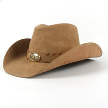 100% Leather Men Western Cowboy Hat For Gentleman Dad Jazz Sombrero Hombre Caps Size 58-59CM 36 Stlye