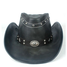 100% Leather Men Western Cowboy Hat For Gentleman Dad Jazz Sombrero Hombre Caps Size 58-59CM 36 Stlye