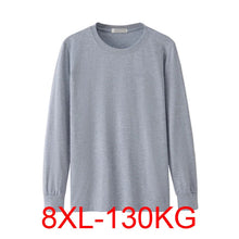 Men's T-Shirt Long Sleeve Winter  7XL 8XL 134cm Large Size 5XL 6XL Cotton Home T-Shirt