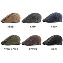Casual Men's Hats Retro Berets Hat For Women Cotton Visors Embroidery Herringbone Flat Caps Artist Peaked Newsboy Cap